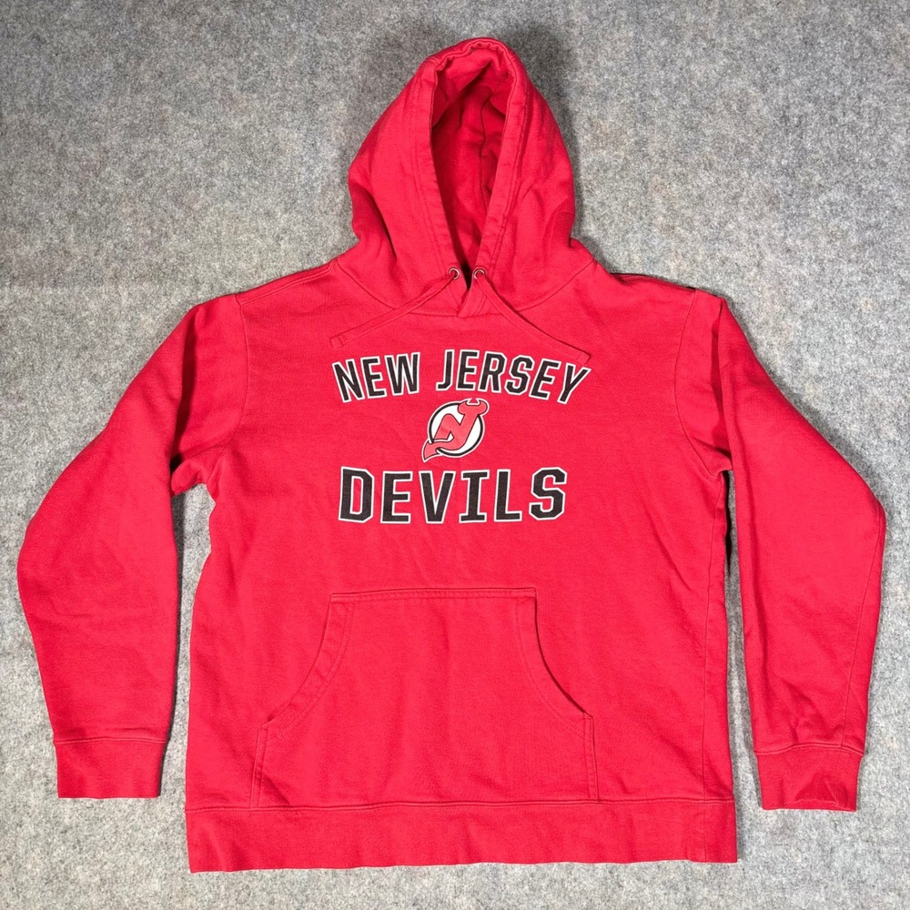 Fanatics New Jersey Devils Hoodie Mens Large Red NHL Pullover 535-M850-G0